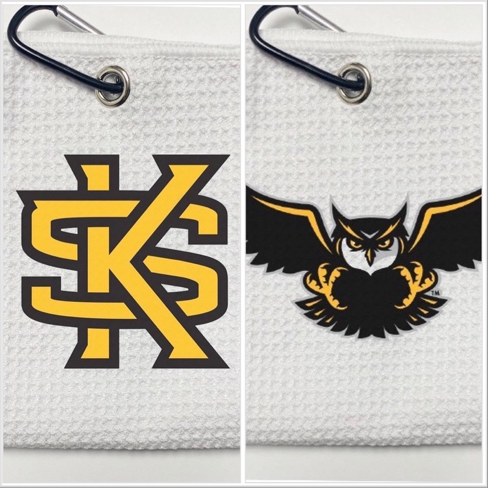 Kennesaw State Owls Golf Towel, 12 x 20, with carabiner